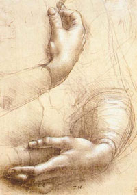 Эскиз женских рук. Леонардо да Винчи